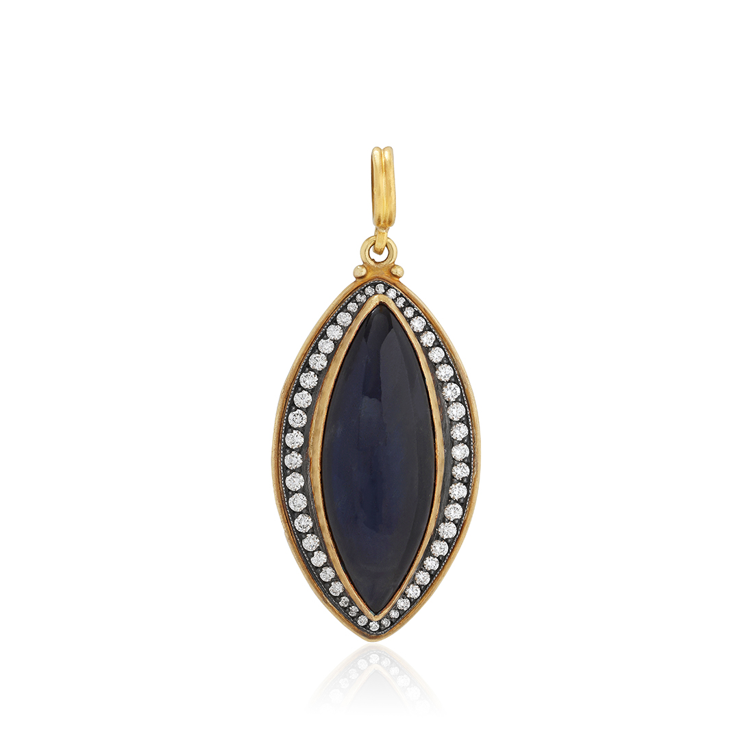 Lika Behar Oxidized Sterling Silver and 24K YEllow Gold Labradorite and Diamond 