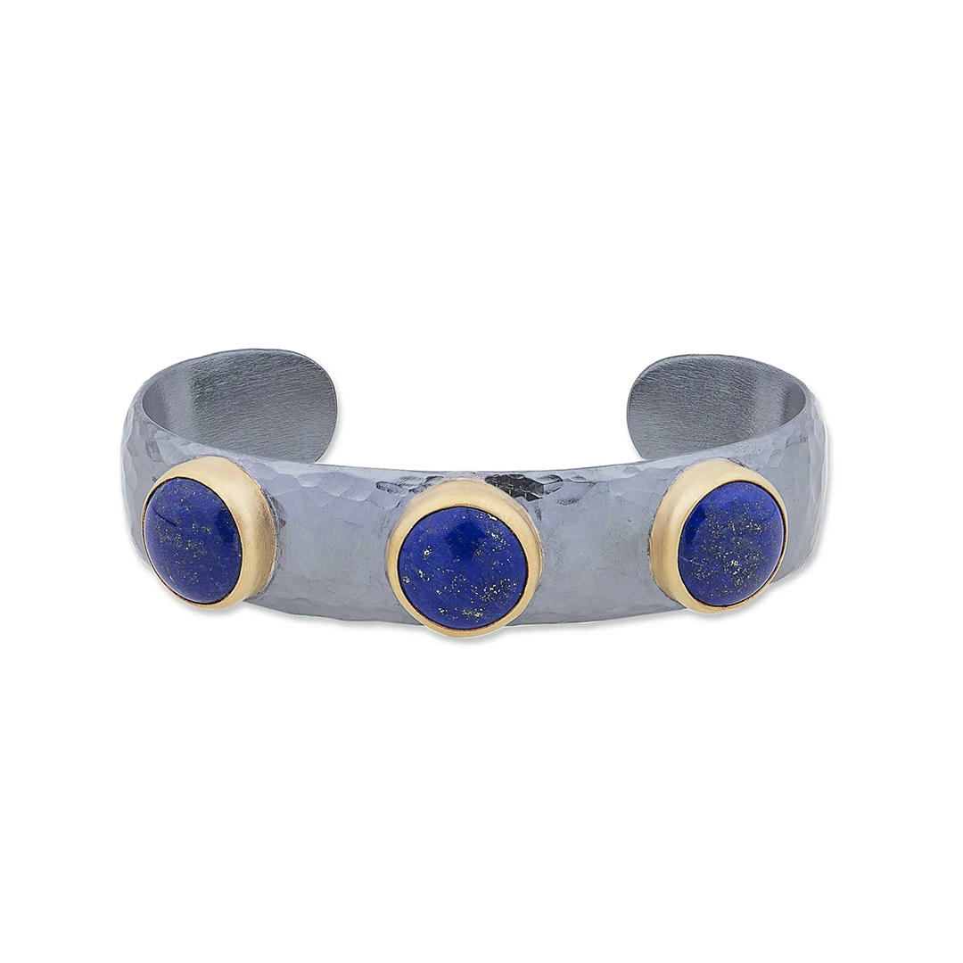 Lika Behar Oxidized Sterling Silver and 24K Yellow Gold Ocean Lapis 