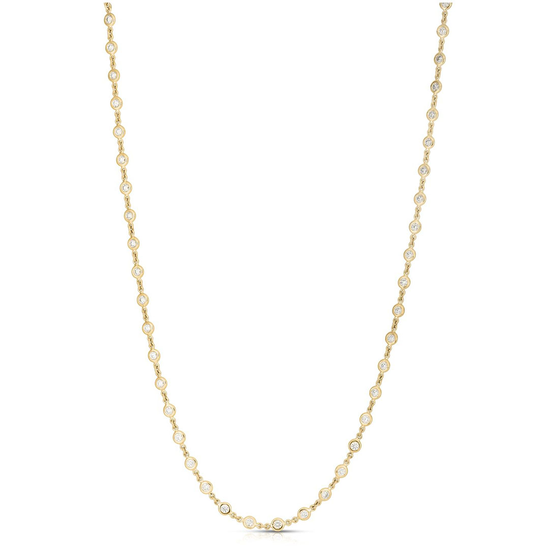 Roberto Coin 18K Yellow Gold Diamonds by the Inch Station Necklace