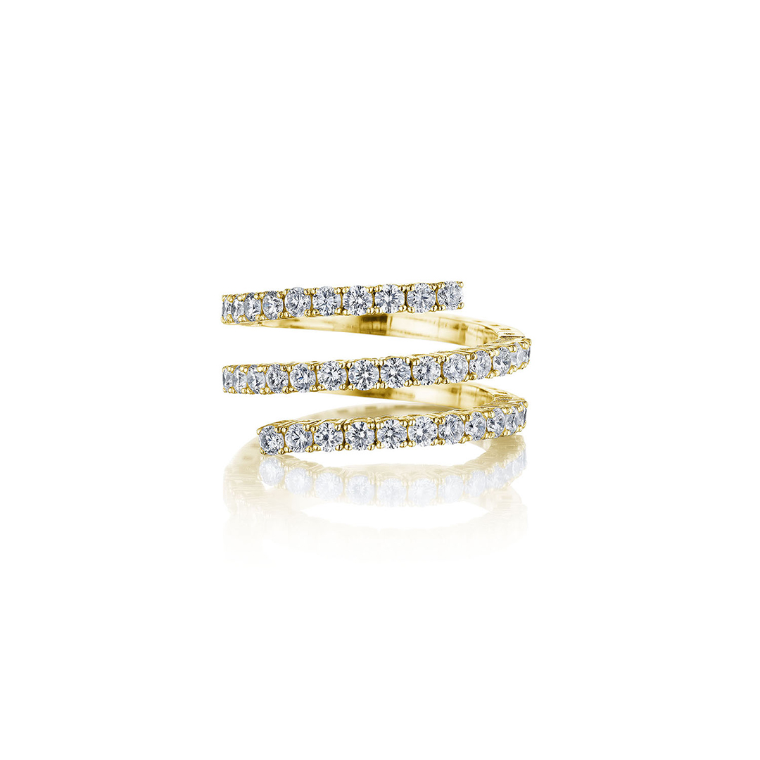 Penny Preville 18K Yellow Gold Embrace Diamond Bypass Ring