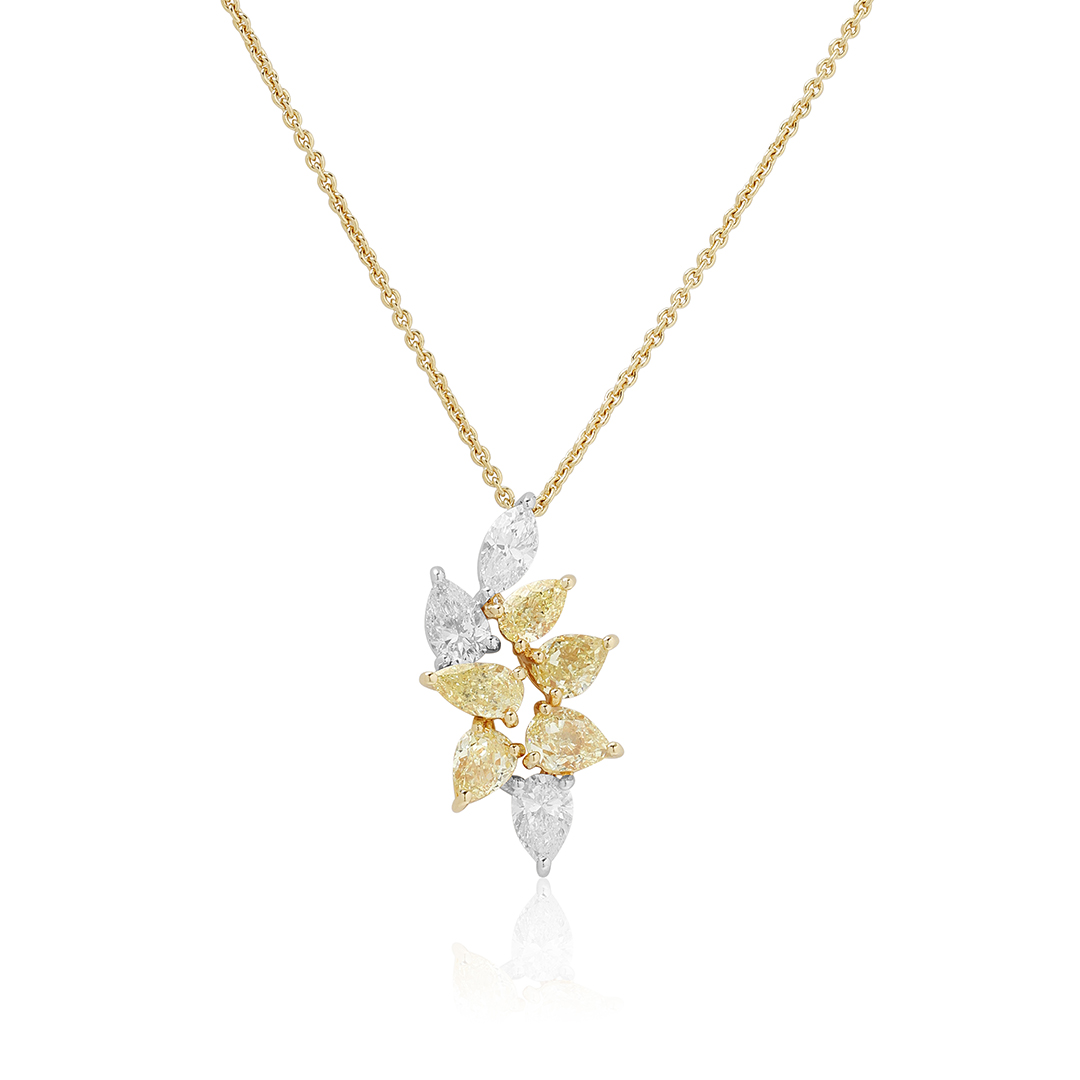 18K Yellow and White Gold Diamond Necklace