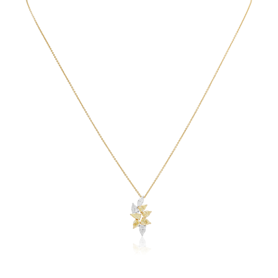 18K Yellow and White Gold Diamond Necklace