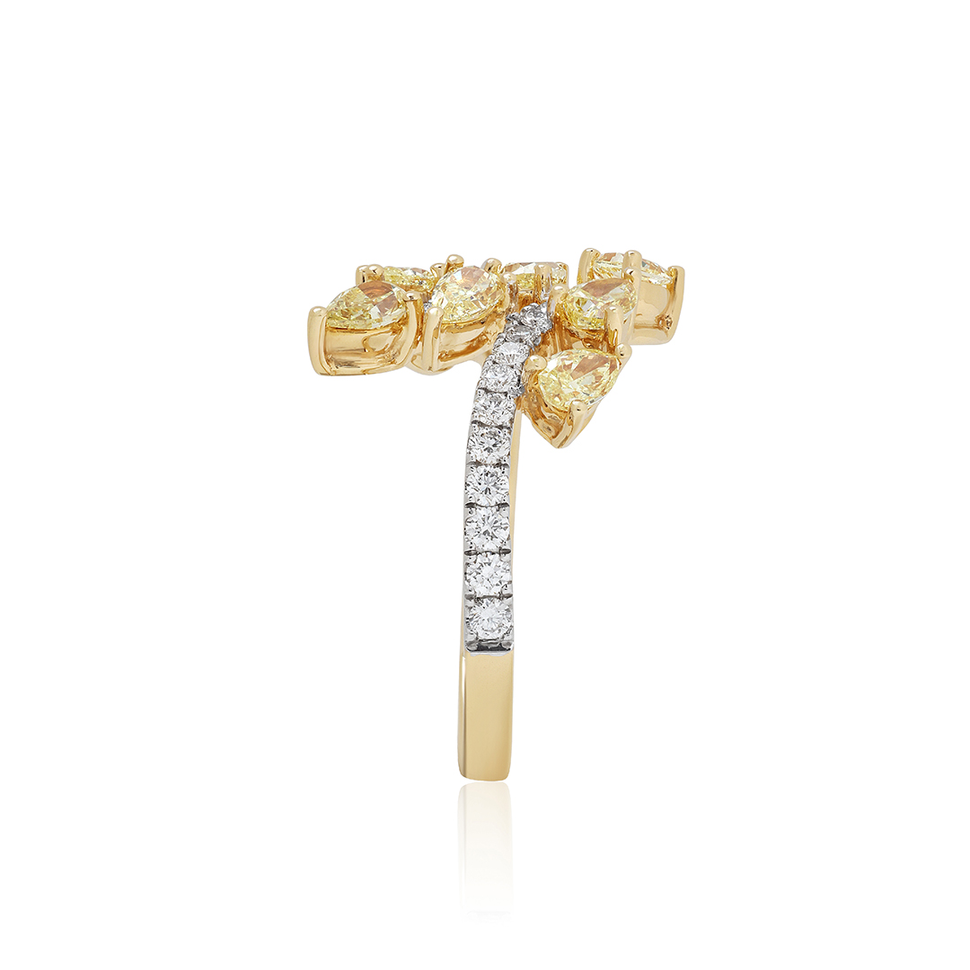 18K yellow and white gold diamond ring