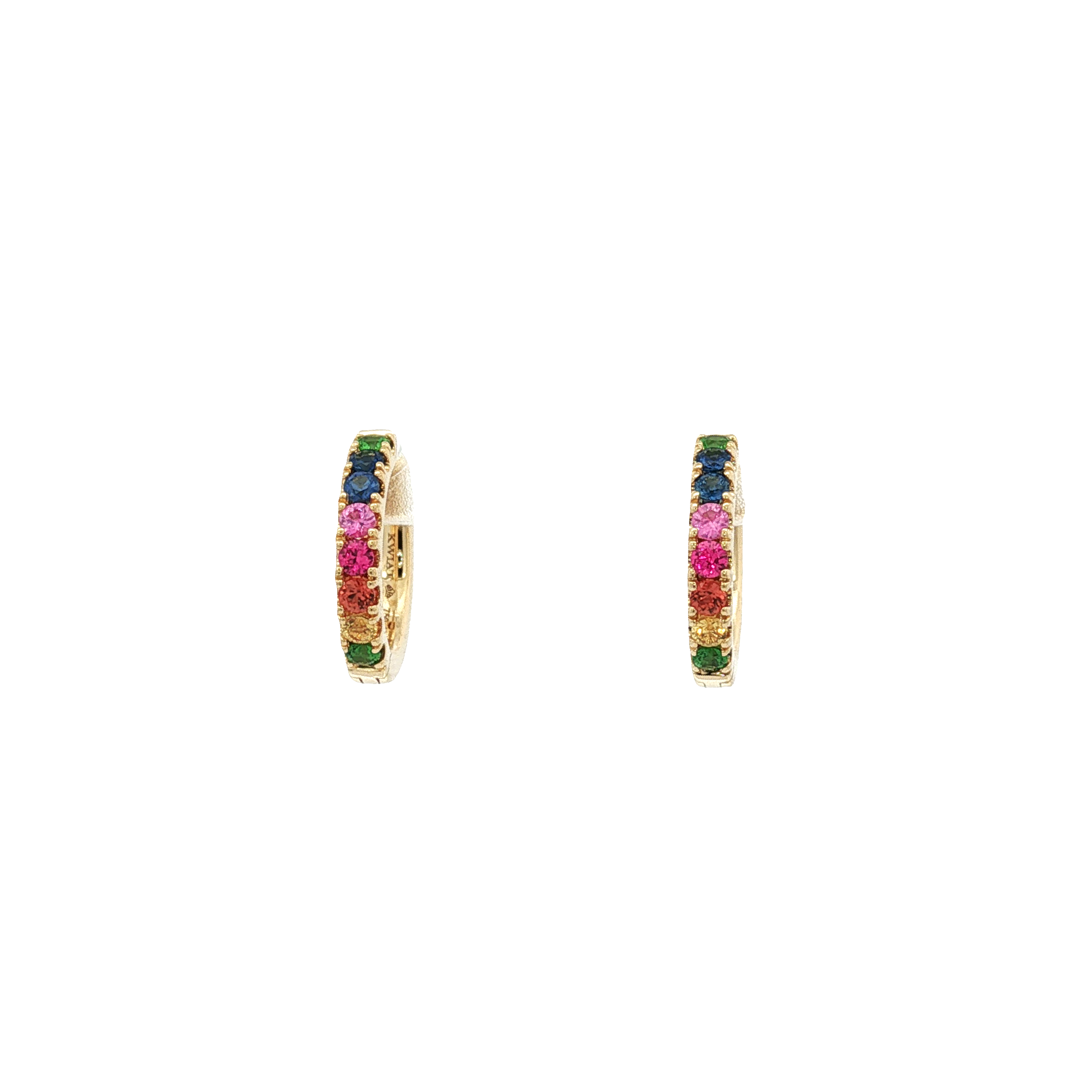 Kwiat 18K Yellow Gold Mixed Stone Hoop Earrings