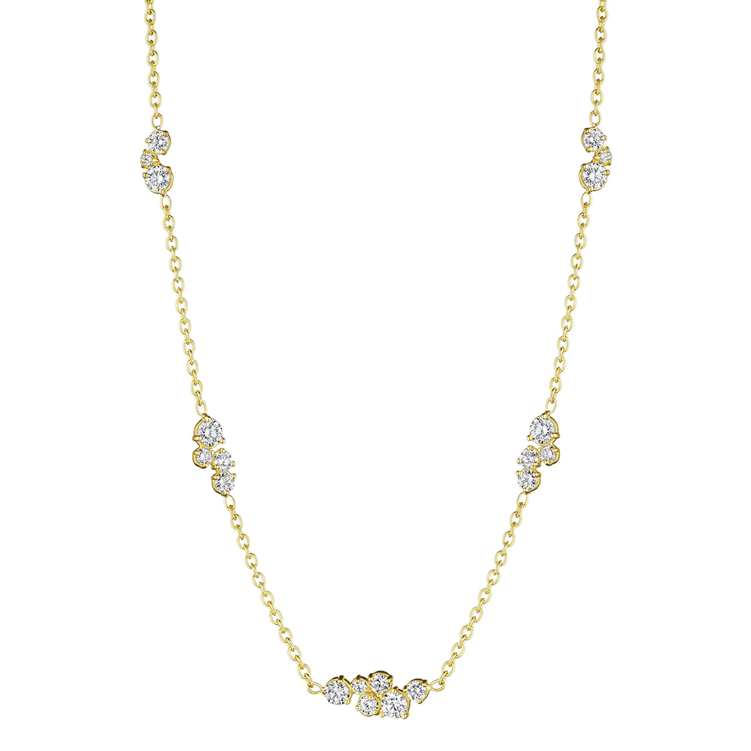 Penny Preville 18K Yellow and White Gold Stardust Diamond Chain Necklace