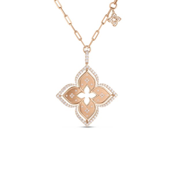 Roberto Coin 18K Rose Gold Venetian Princess Mother of Pearl and Diamond Necklace