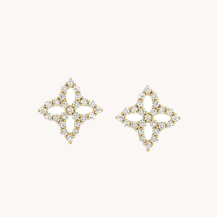 Roberto Coin 18K Yellow Gold Diamond Princess Earrings