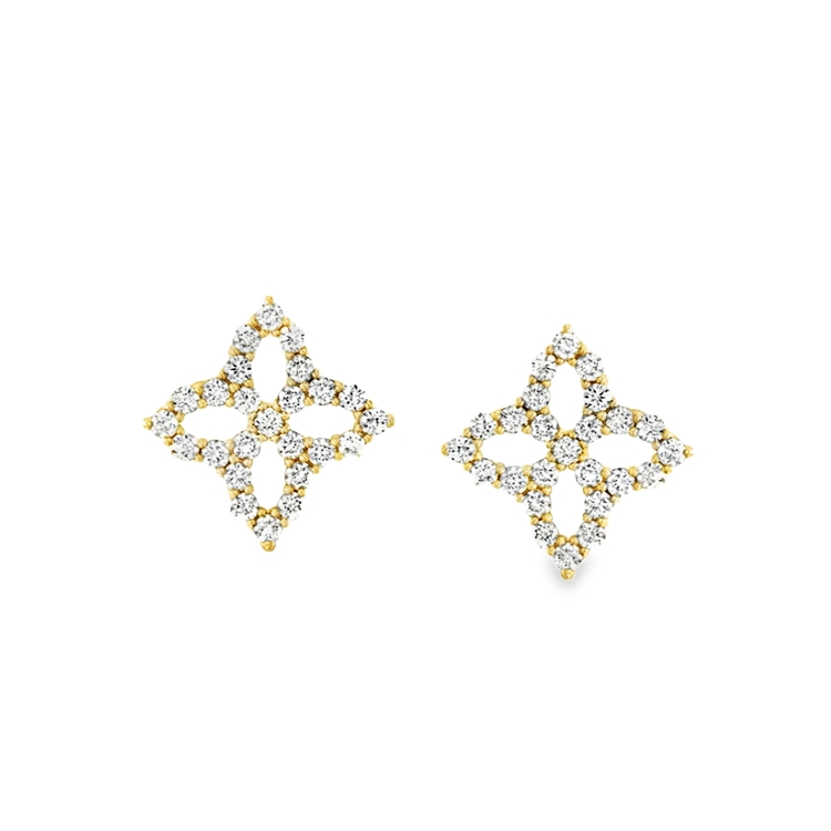 Roberto Coin 18K Yellow Gold Diamond Princess Earrings