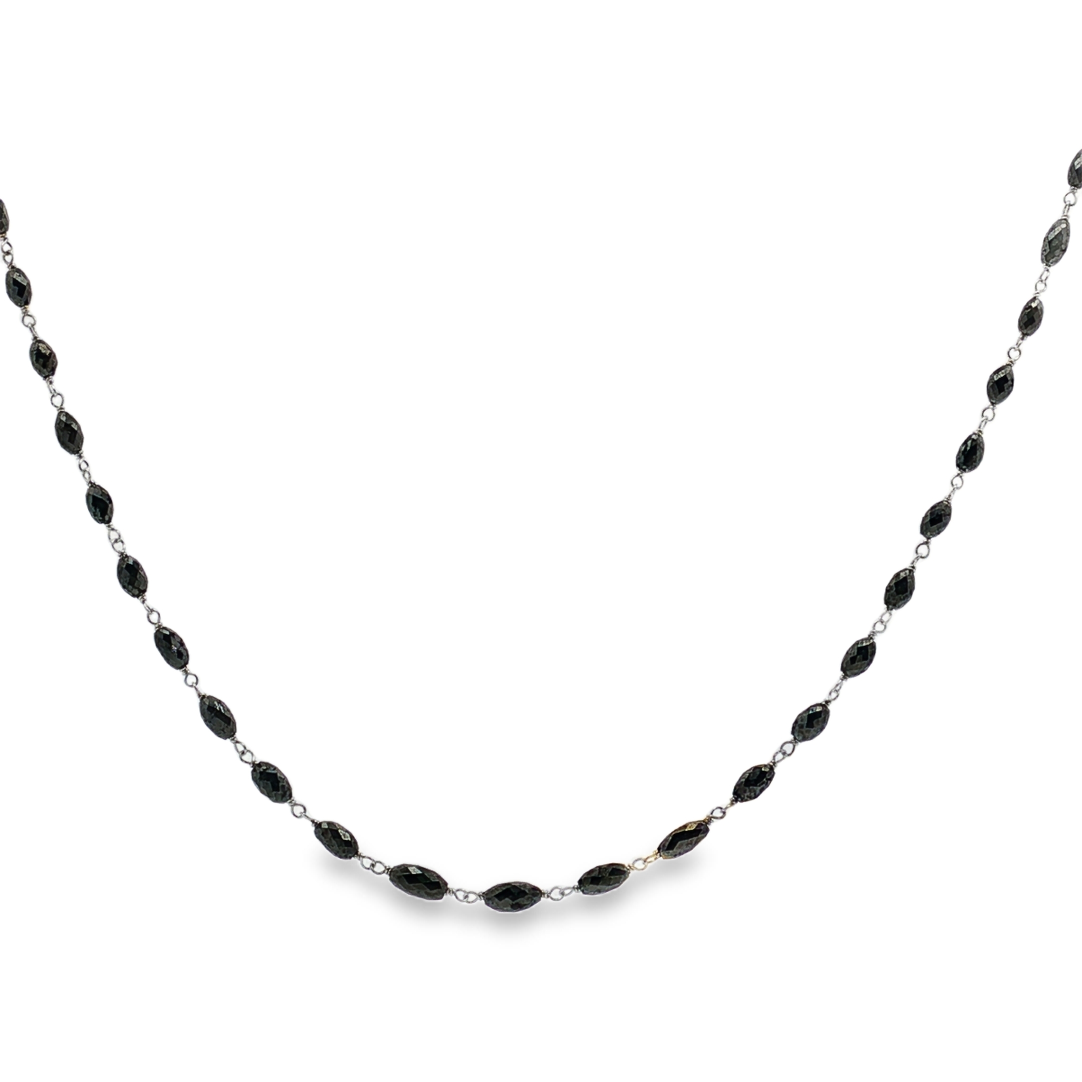 18K White Gold Black Diamond Necklace