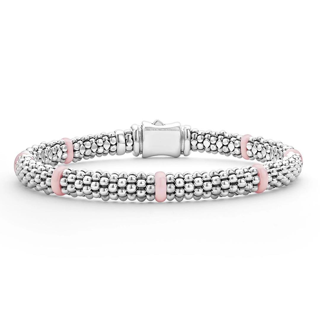 LAGOS Sterling Silver Pink Caviar Ceramic Bracelet