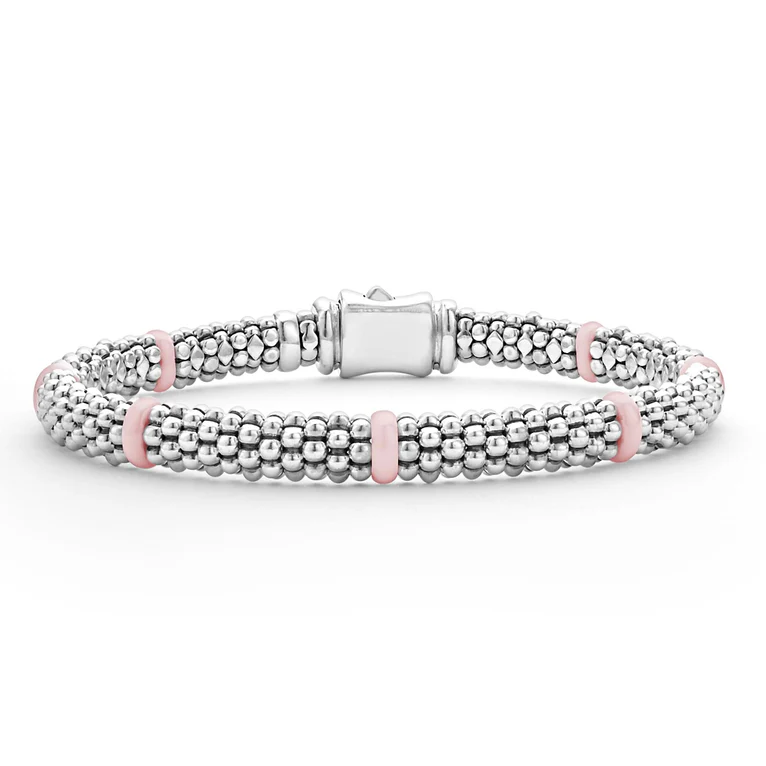 LAGOS Sterling Silver Pink Caviar Ceramic Bracelet