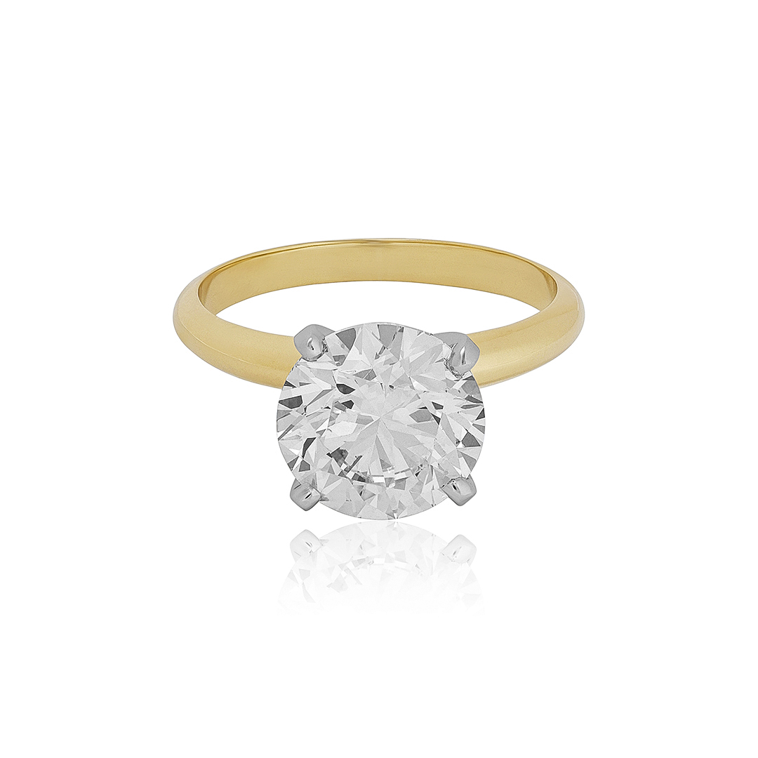18K Yellow Gold and Platinum Diamond Ring
