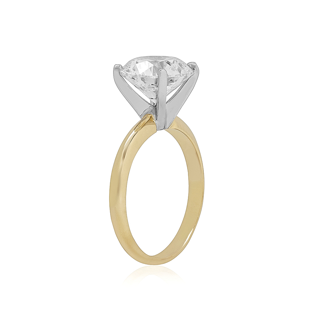 18K Yellow Gold and Platinum Diamond Ring