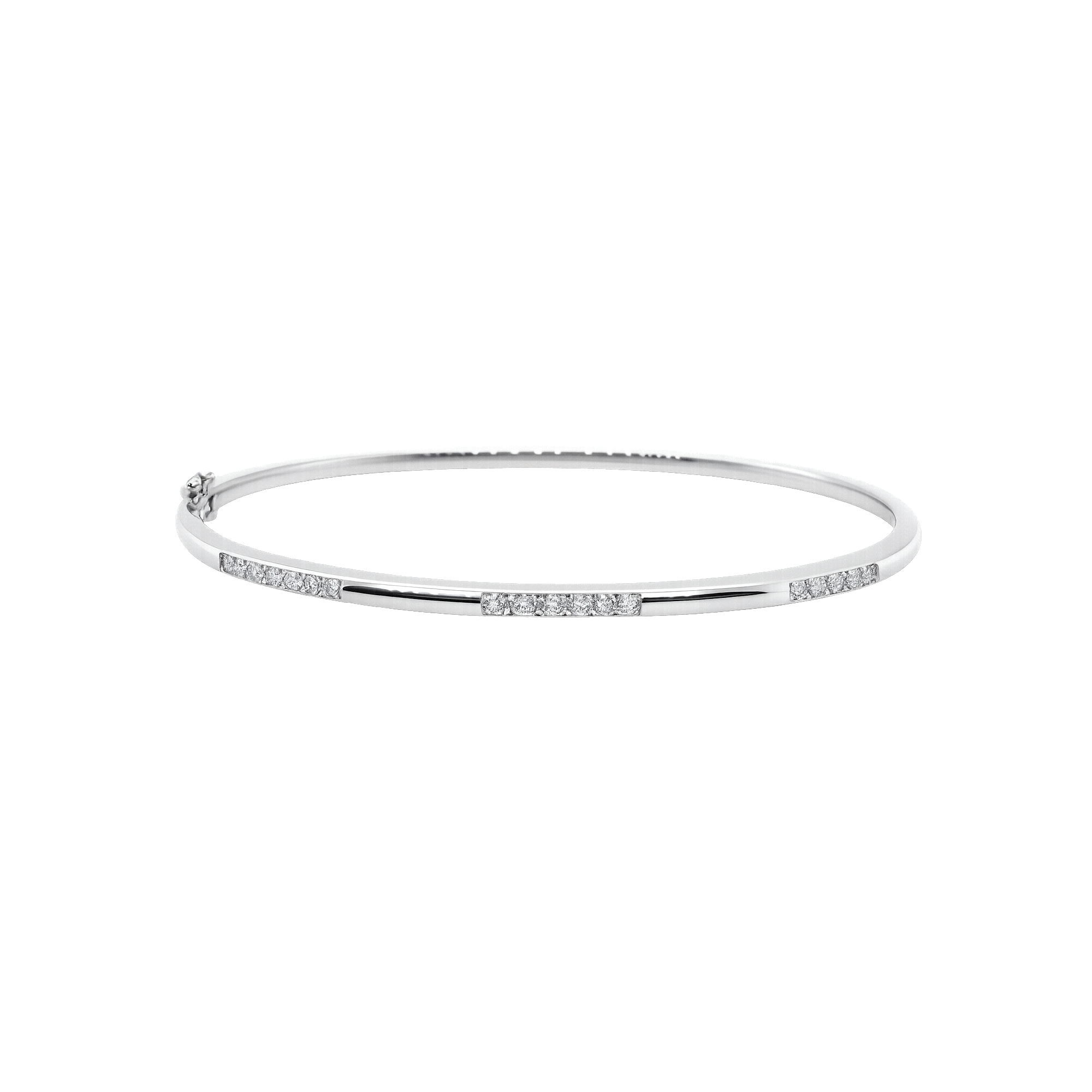 18K White Gold Diamond Bangle Bracelet
