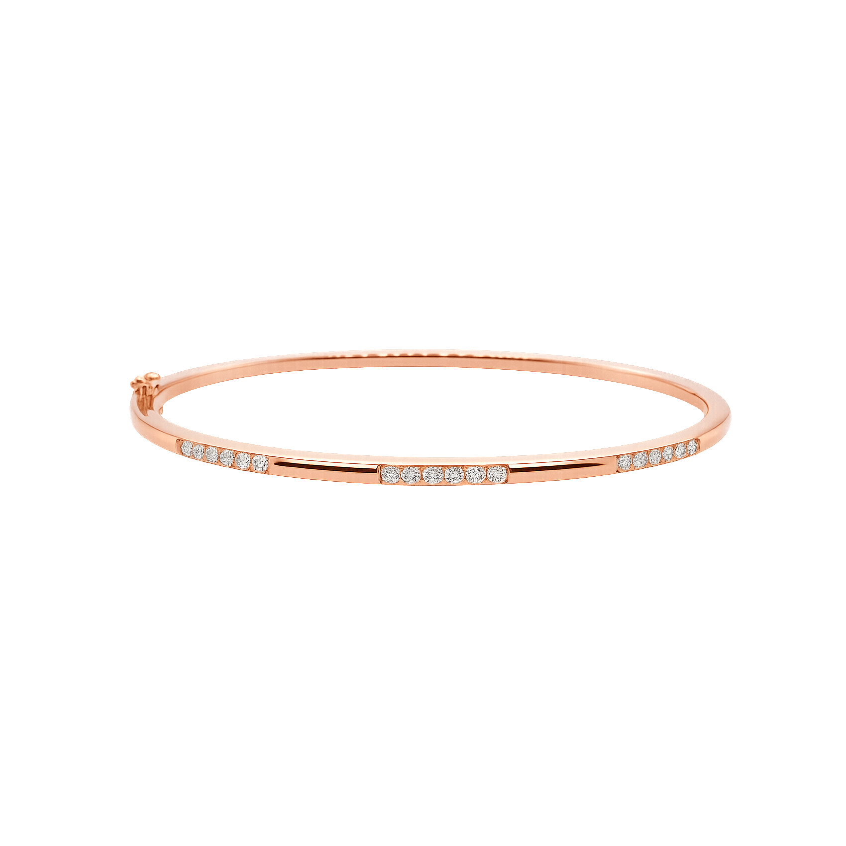 18K Rose Gold Diamond Bangle Bracelet