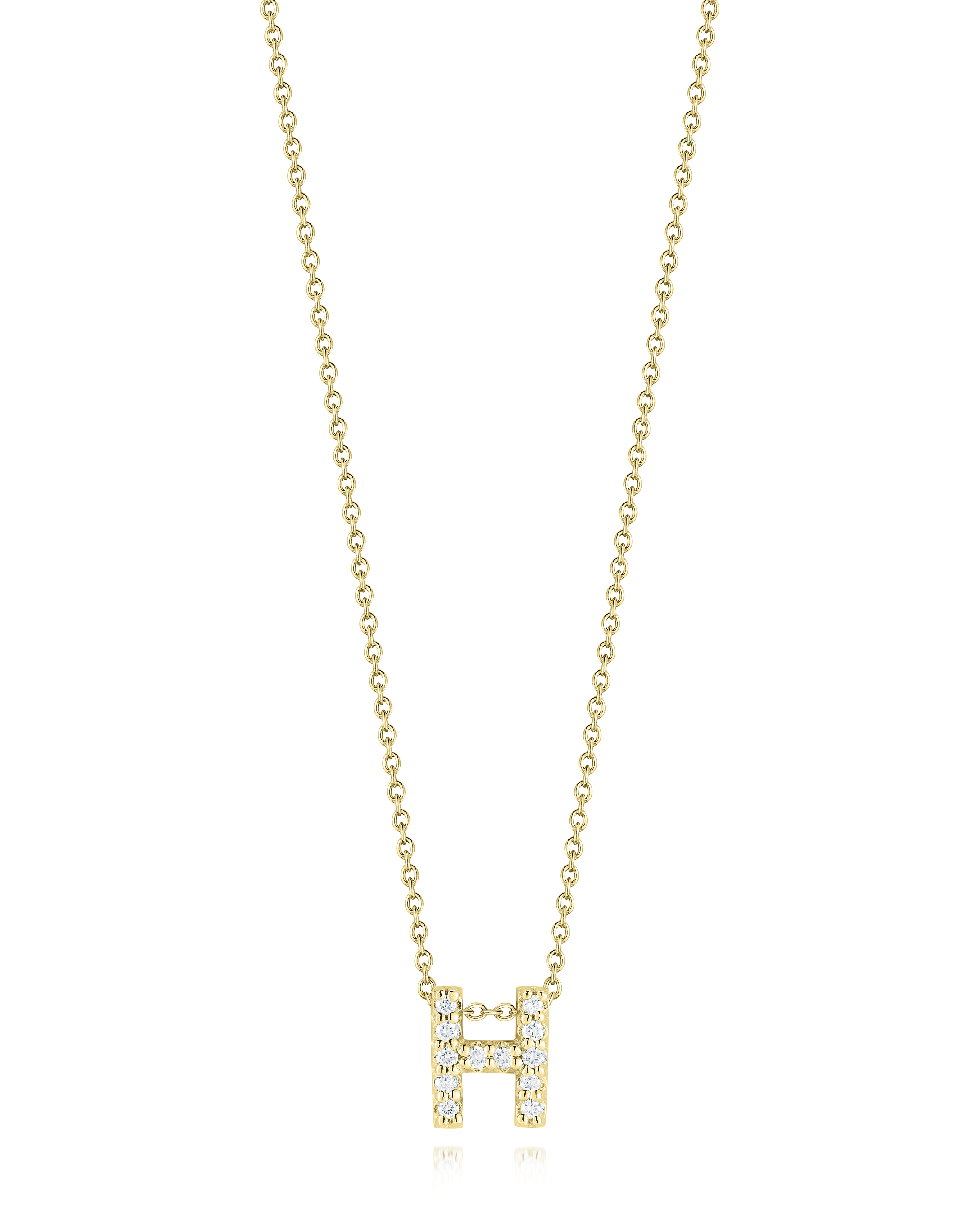 Roberto Coin 18K Yellow Gold Tiny Treasures Diamond Initial Necklace