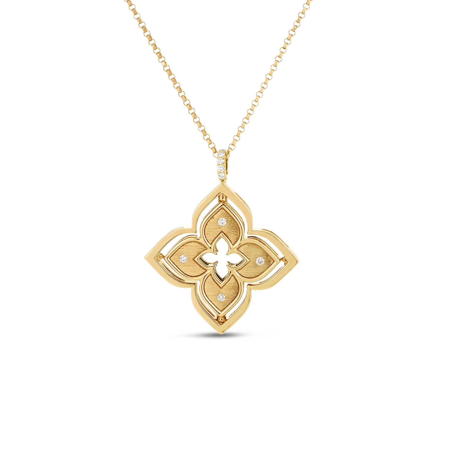 Roberto Coin 18K Yellow Gold Venetian Princess Diamond Reversible Necklace