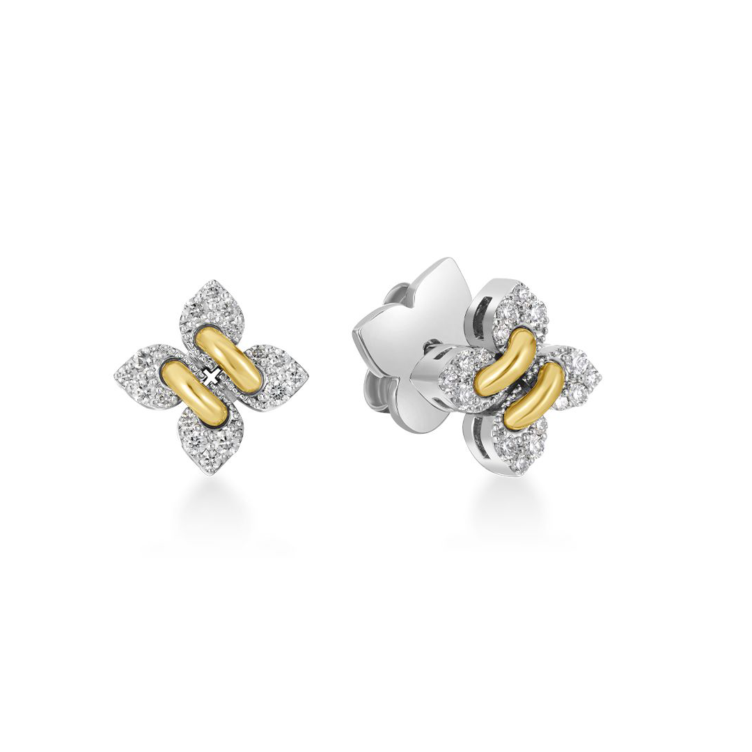 Roberto Coin 18K Yellow and White Gold Venetian Princess Diamond Filo Earrings
