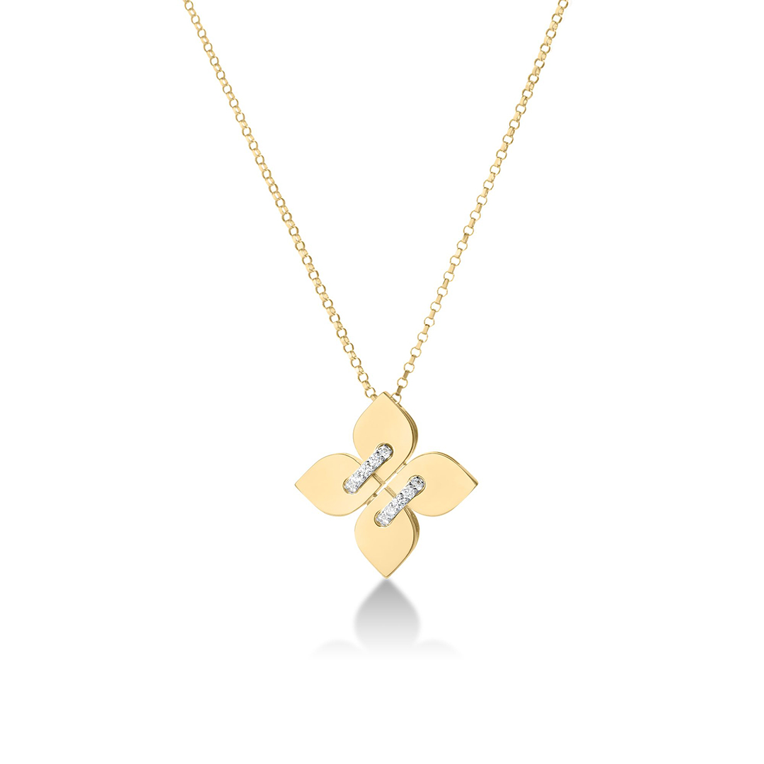 Roberto Coin 18K Yellow and White Gold Venetian Princess Diamond Necklace