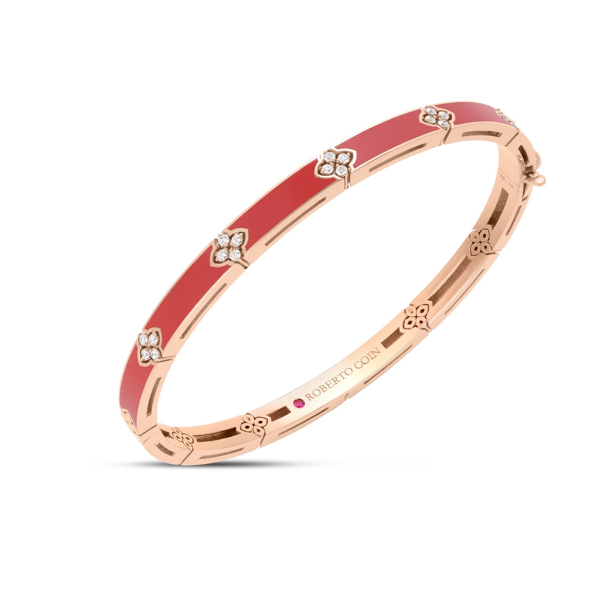 18R R.COIN 0.14TW GH SI CORAL ENAMEL BANGLE