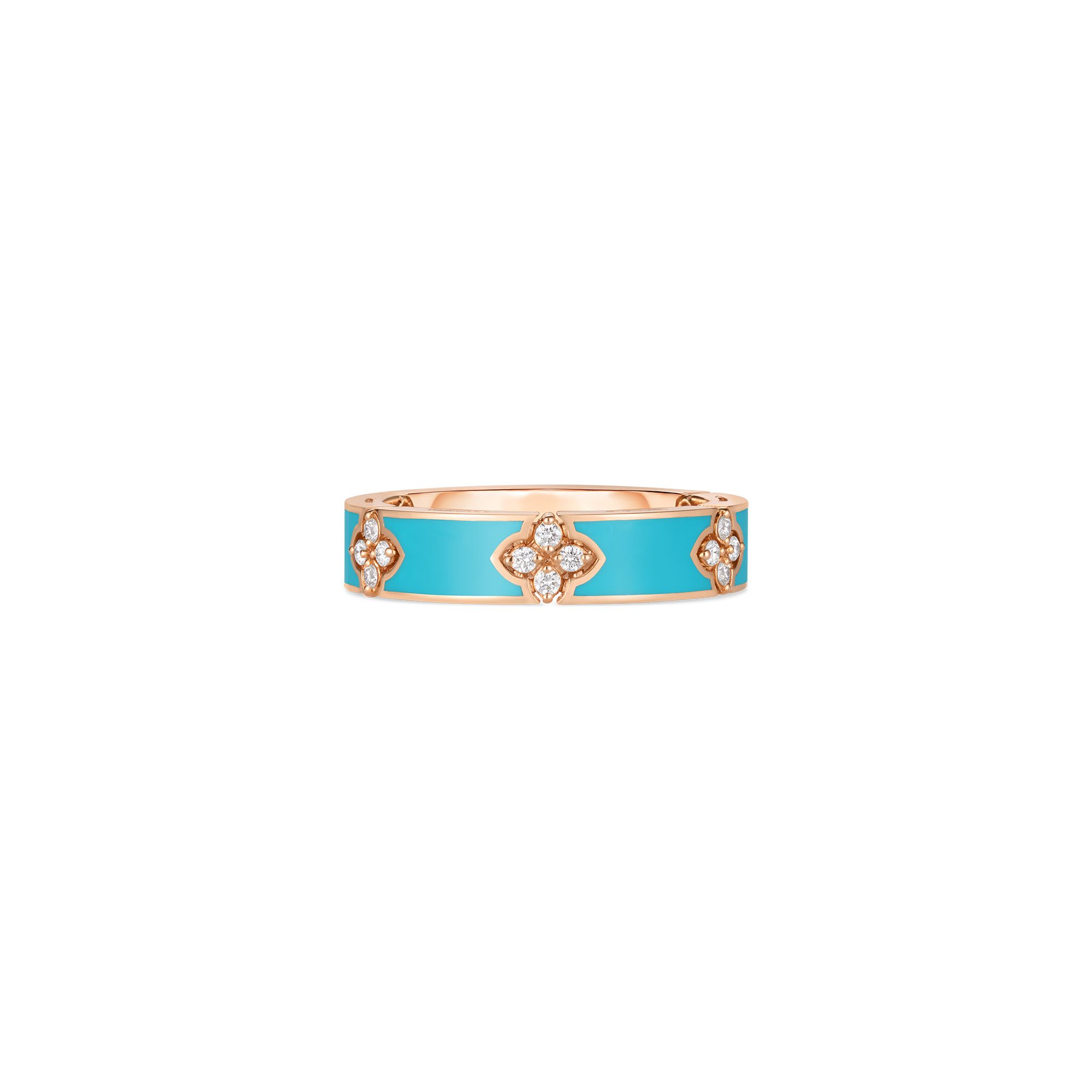 18R R.COIN 0.14TW GH SI TURQUOISE ENAMEL BAND