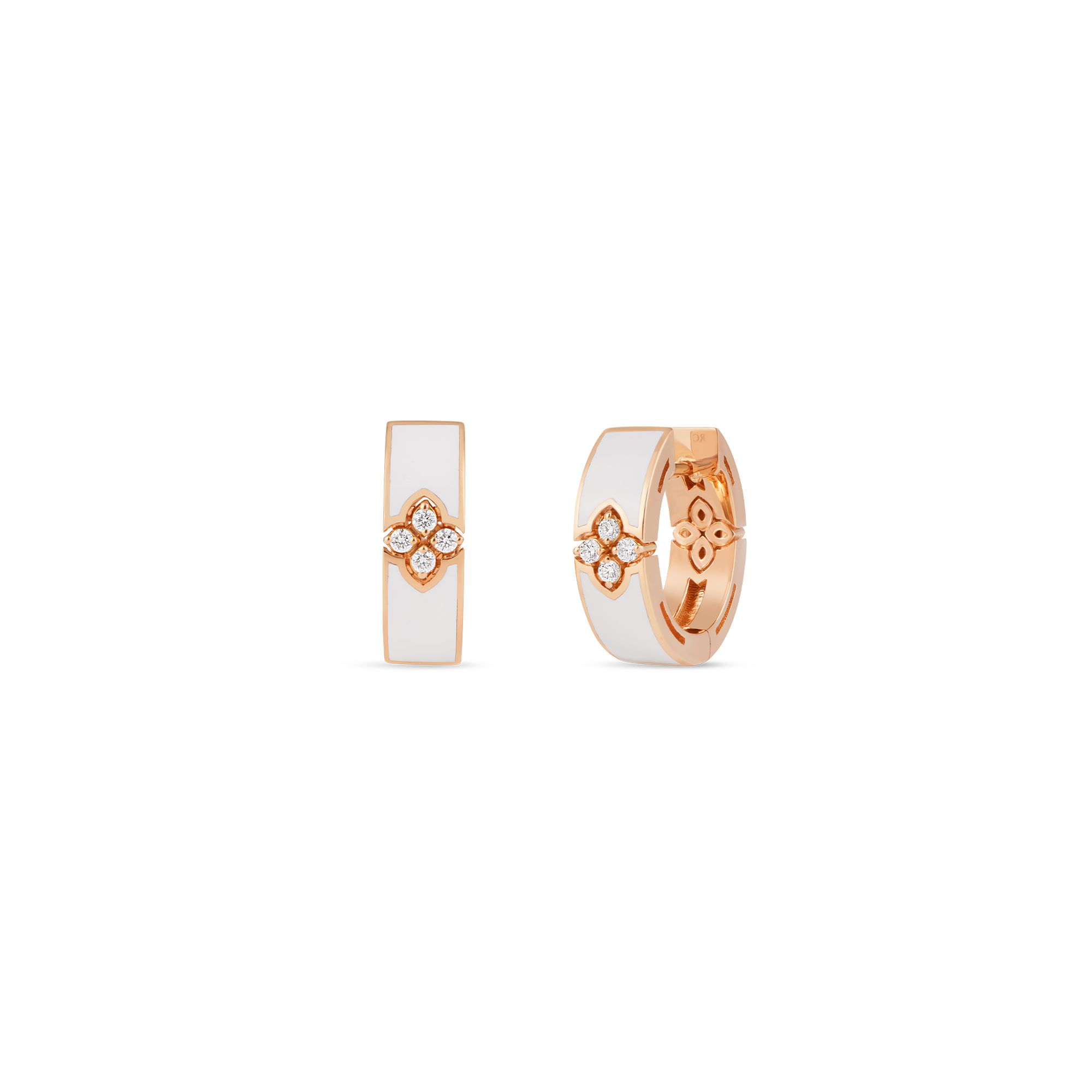 18R R.COIN 0.06TW GH SI WHITE ENAMEL HOOPS