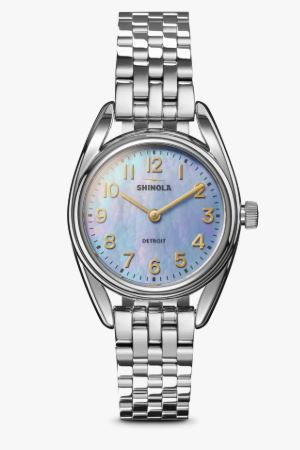 SS SHINOLA DERBY 30MM PEARL BLUE DIAL BRACELET
