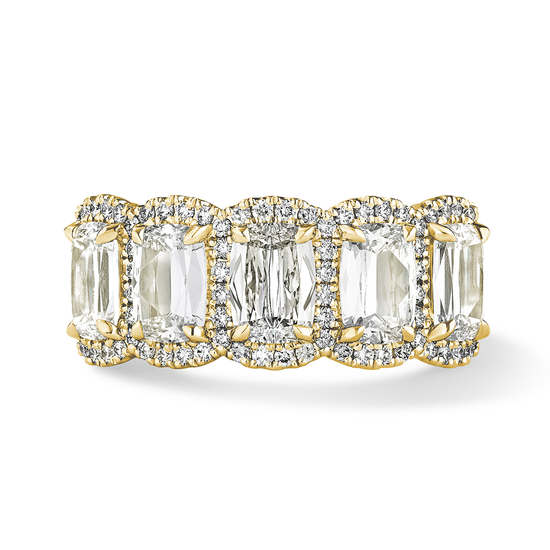 Henri Daussi 18K Yellow and White Gold Diamond Band - YAACF1236