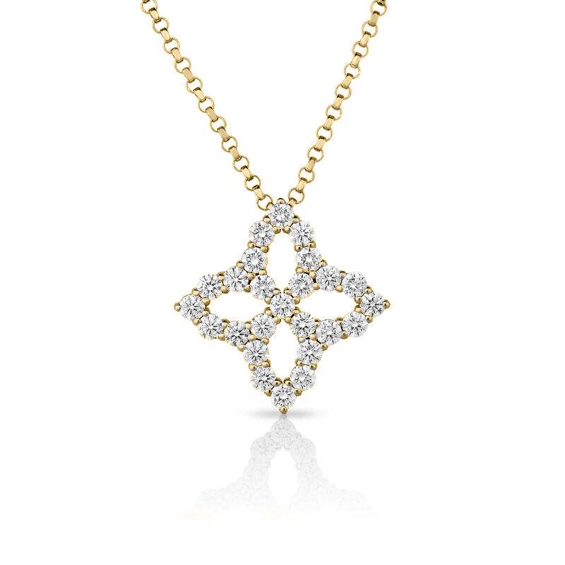 Roberto Coin 18K Yellow Gold Princess Flower Diamond Flower Necklace