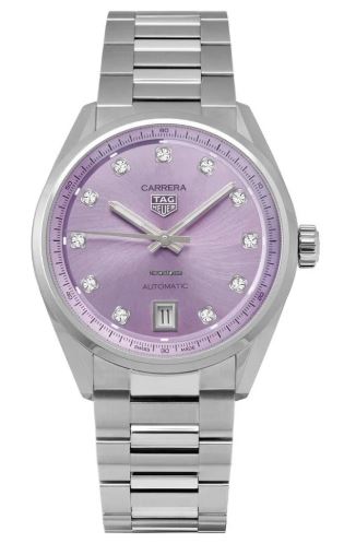 TAG HEUER CARRERA 36MM PURPLE DIA WATCH