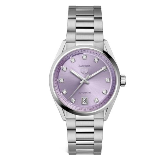 TAG HEUER CARRERA 36MM PURPLE DIA WATCH