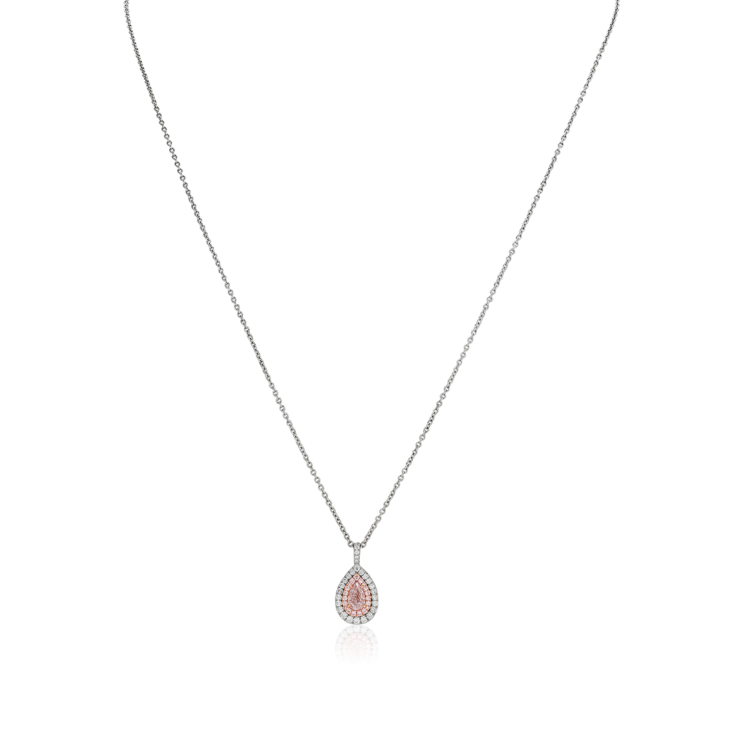 18K Rose Gold and Platinum Diamond Necklace