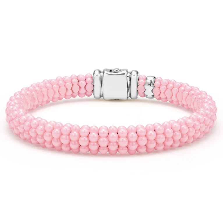 Pink Ceramic Beaded Bracelet | 9mm