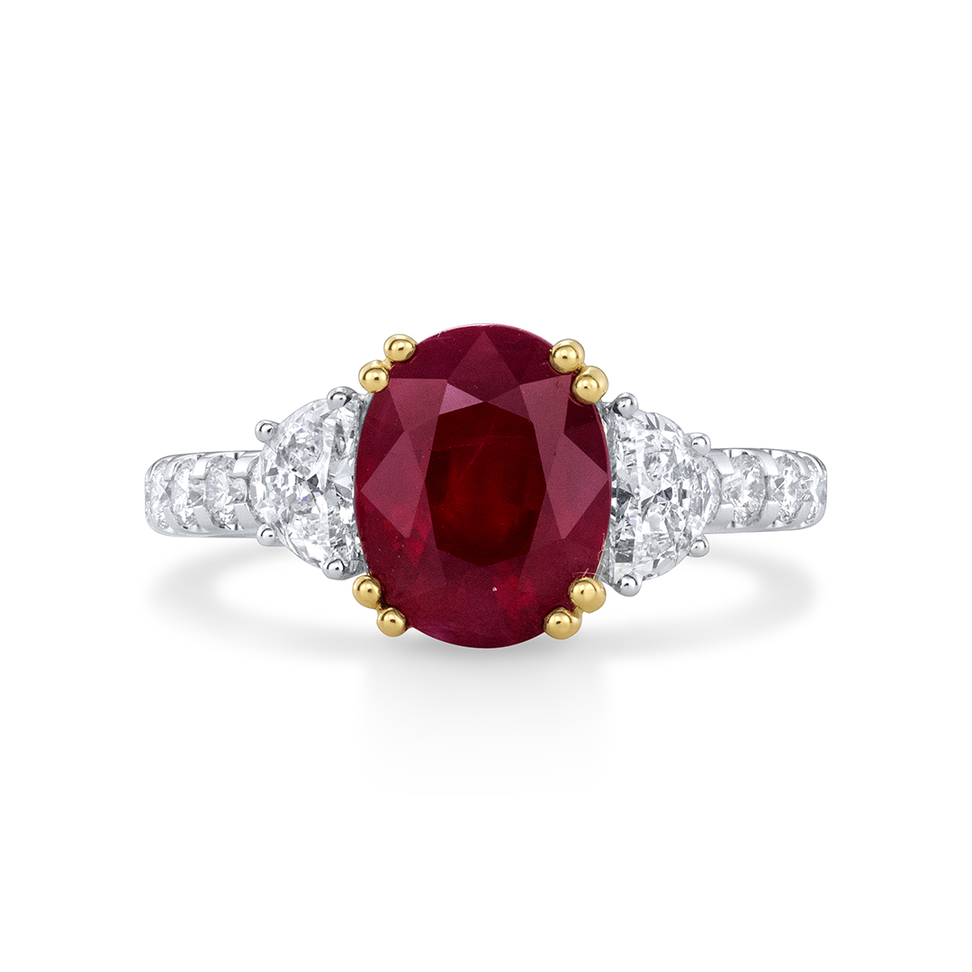 Platinum and 18K Yellow Gold Ruby and Diamond Ring - JSM1287/208479