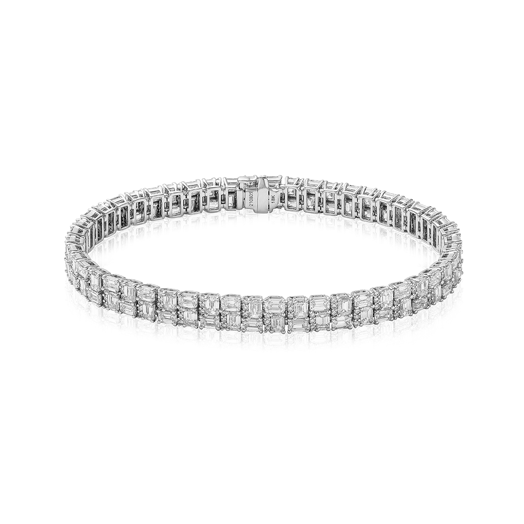 18K White Gold Diamond Bracelet - JBR247/210805