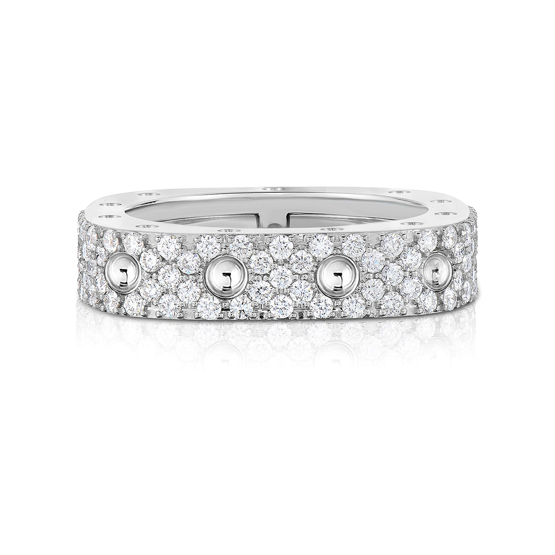 Roberto Coin 18K White Gold Pois Moi Diamond Square Band
