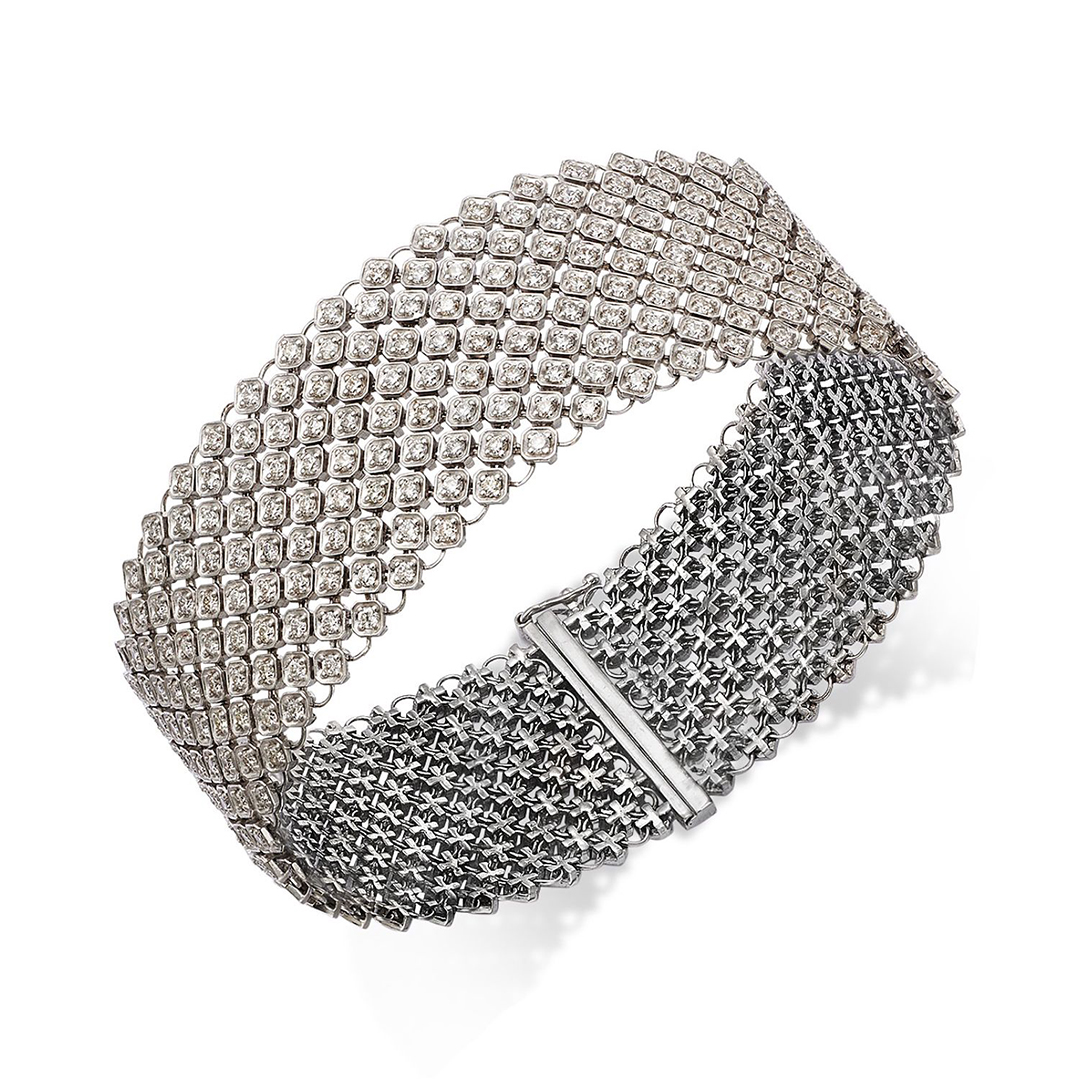 14K White Gold Diamond Bracelet