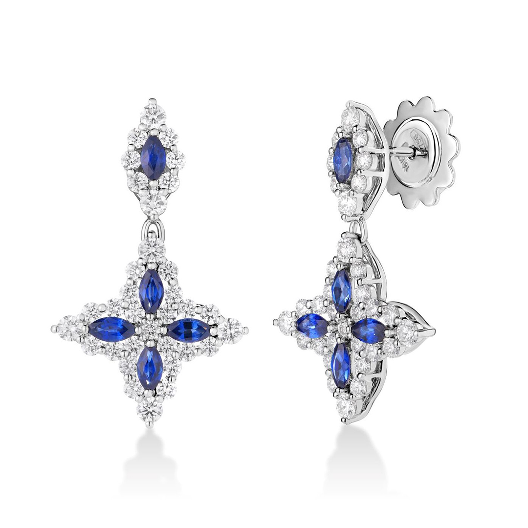 Roberto Coin 18K White Gold Diamond and Sapphire Earrings