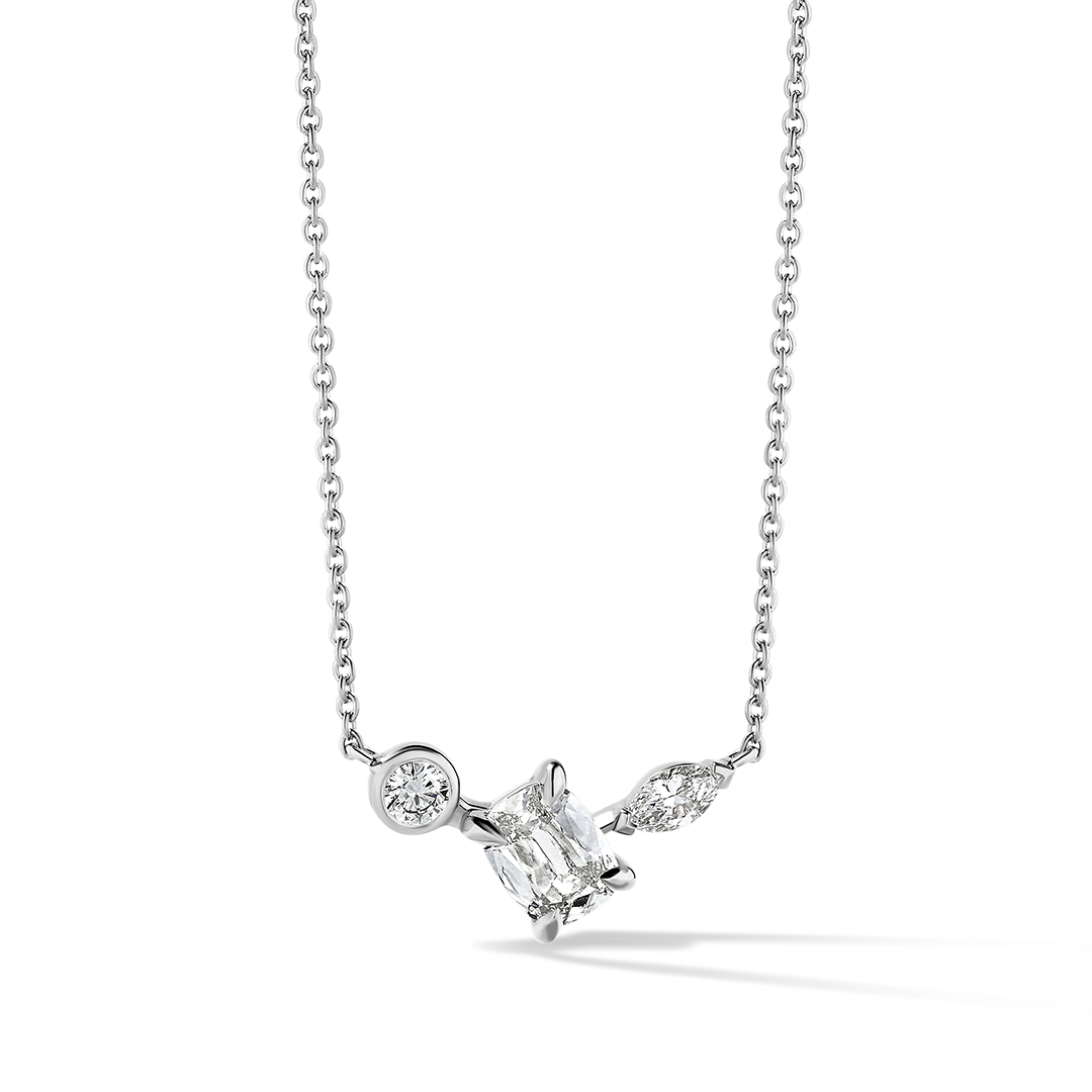 Henri Daussi 18K White Gold Diamond Necklace - 4098