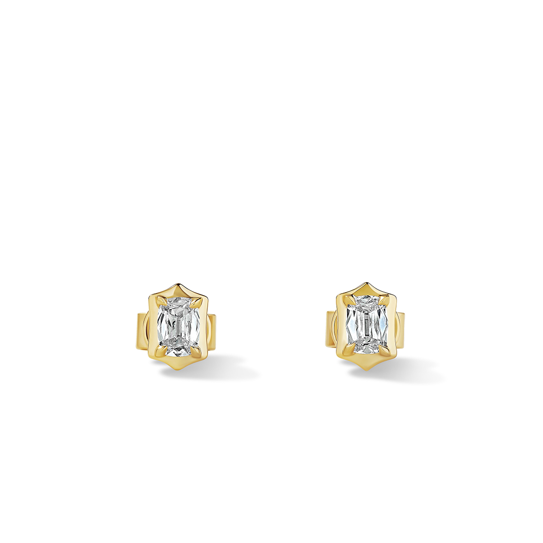 Henri Daussi 18K Yellow Gold Diamond Stud Earrings - 4104