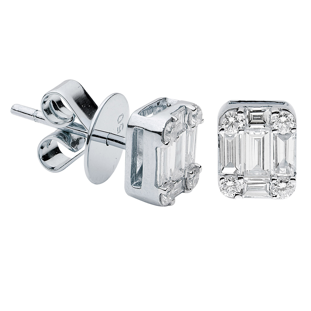 18K White Gold Diamond Earrings