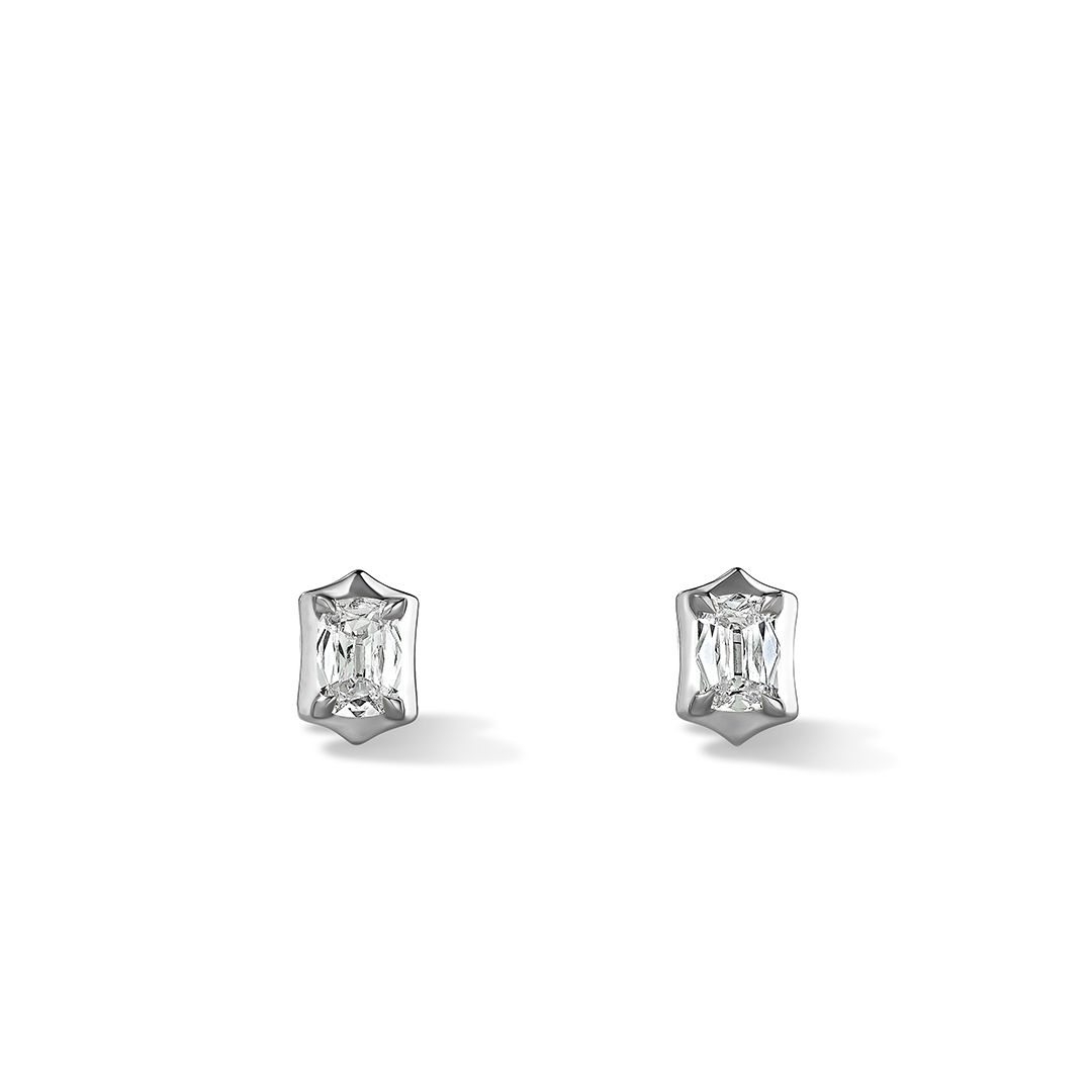 Henri Daussi 18K White Gold Diamond Stud Earrings - 4108