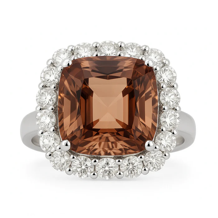 18K White Gold Tourmaline and Diamond Ring