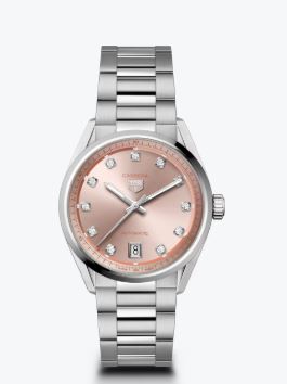 TAG HEUER CARRERA 36MM PINK DIA WATCH