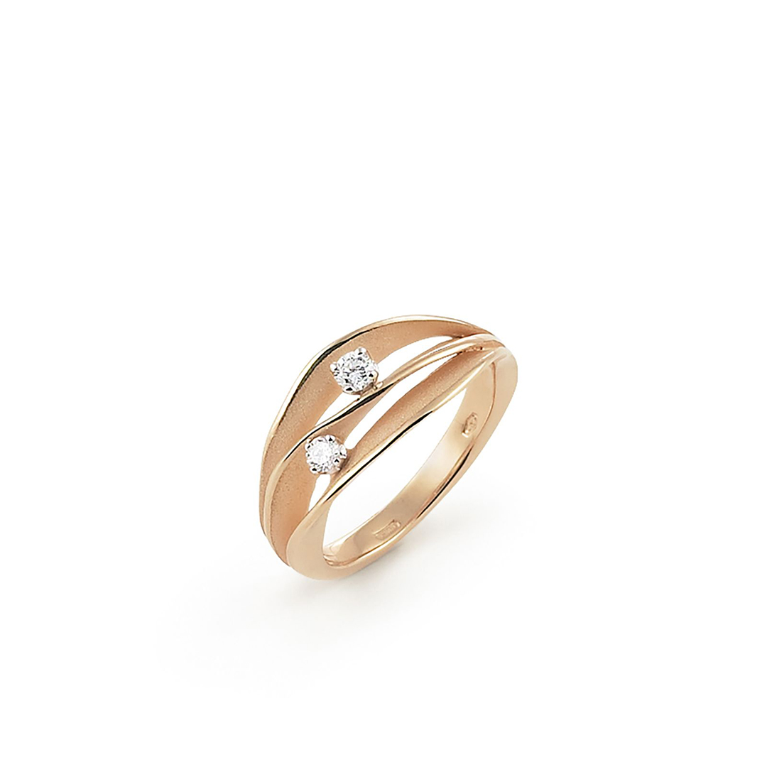 Annamaria Cammilli 18K Orange Apricot Gold Dune Diamond Ring