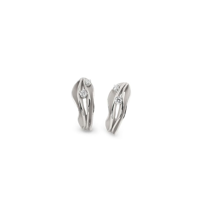 Annamaria Cammilli 18K White Gold Dune Diamond Earrings