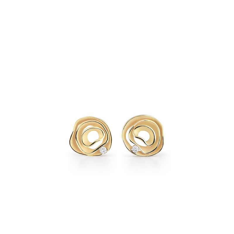 Annamaria Cammilli 18K Yellow Sunrise Gold Dune Diamond Earrings