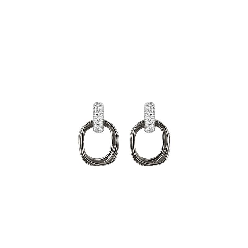 Annamaria Cammilli 18K Black Lava Gold Tie Chic Diamond Earrings - GOR2628E