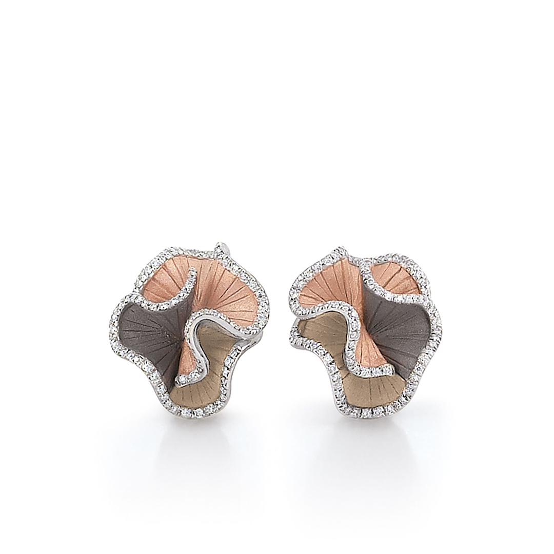 Annamaria Cammilli 18K Pink Champagne, Natural Beige, and Black Lava Gold Sultana Diamond Earrings - GOR2689T