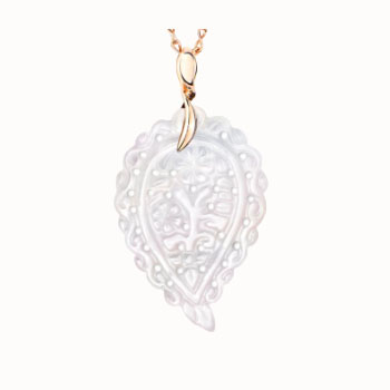 Tamara Comolli 18K Rose Gold Mother of Pearl Handcarved Leaf
